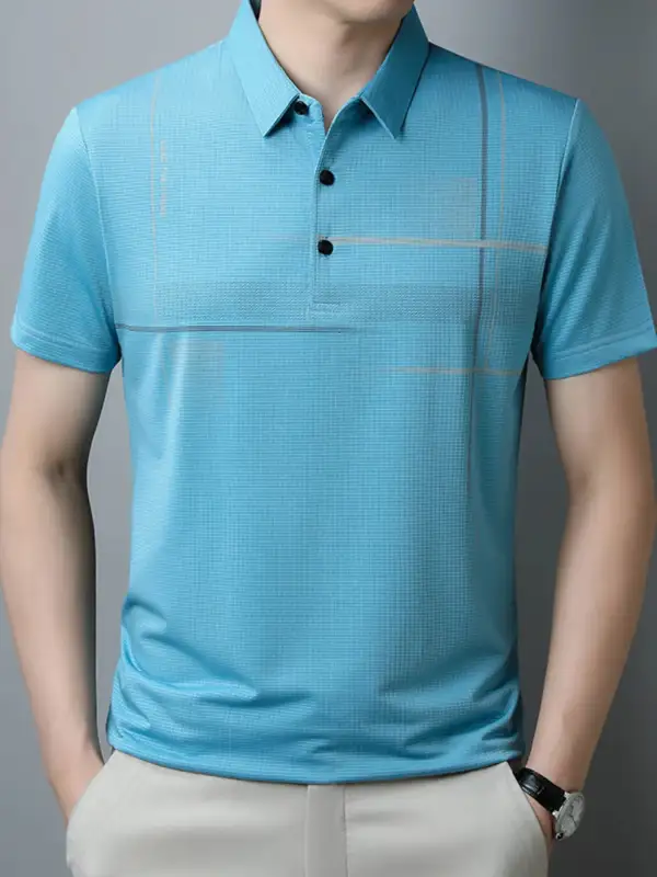 Natural Feel Short Sleeve Collared Polo Shirt