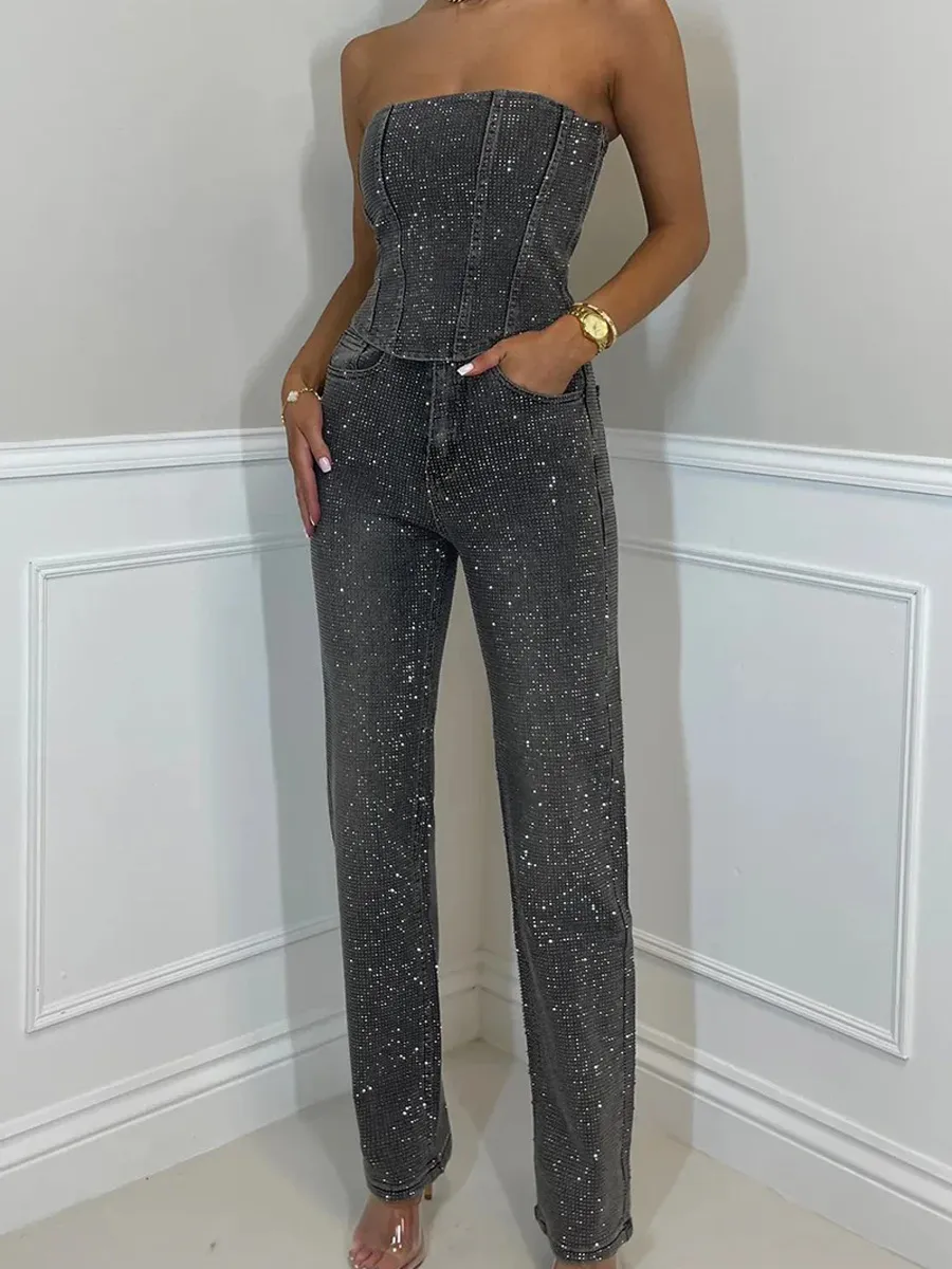 Elysse Diamond Trousers Two Piece Set