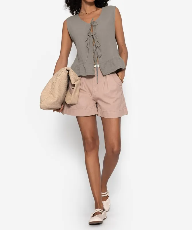 Pink Denim High Waist Shorts