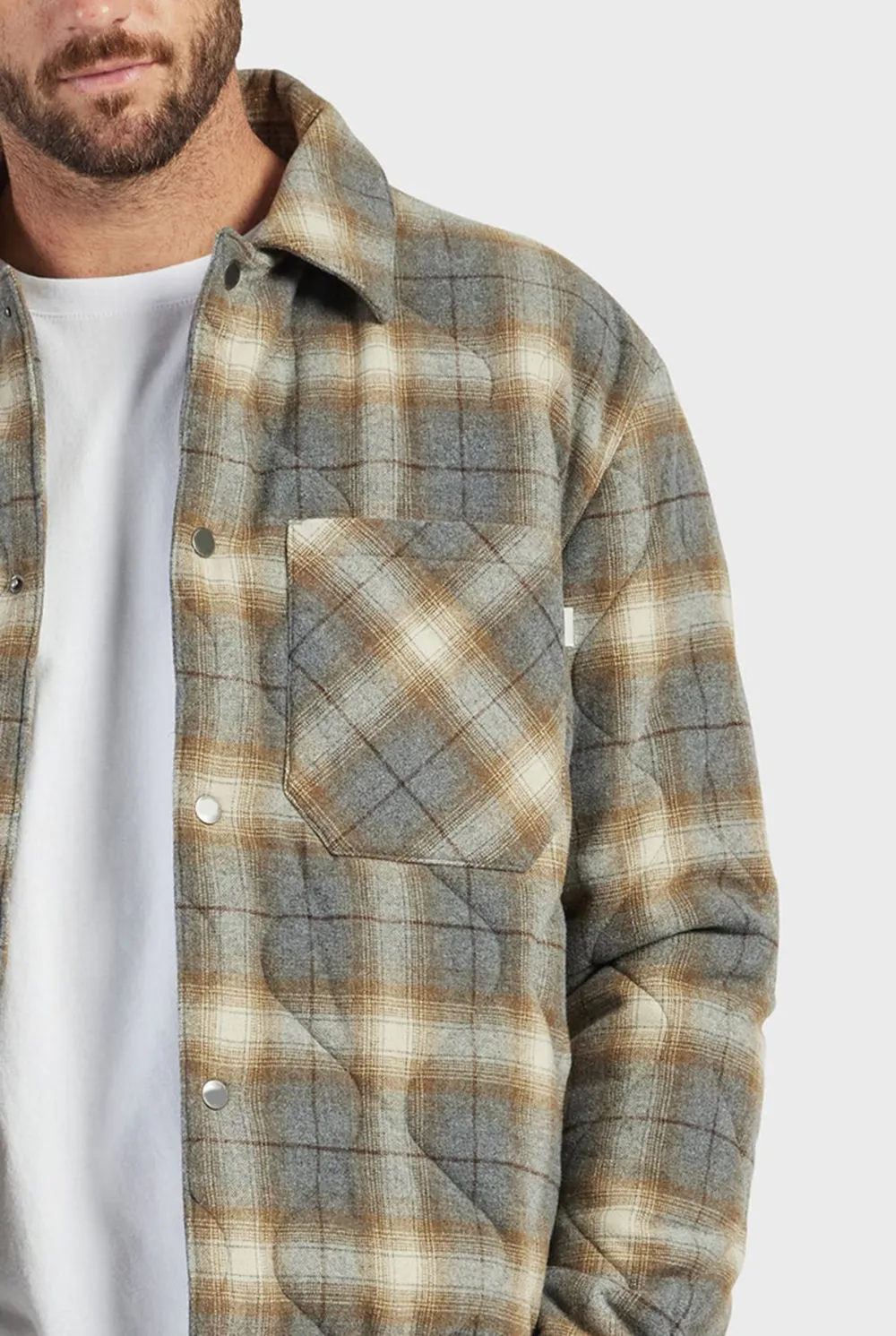 Quilted Plaid Flannel Overshirt Jacket