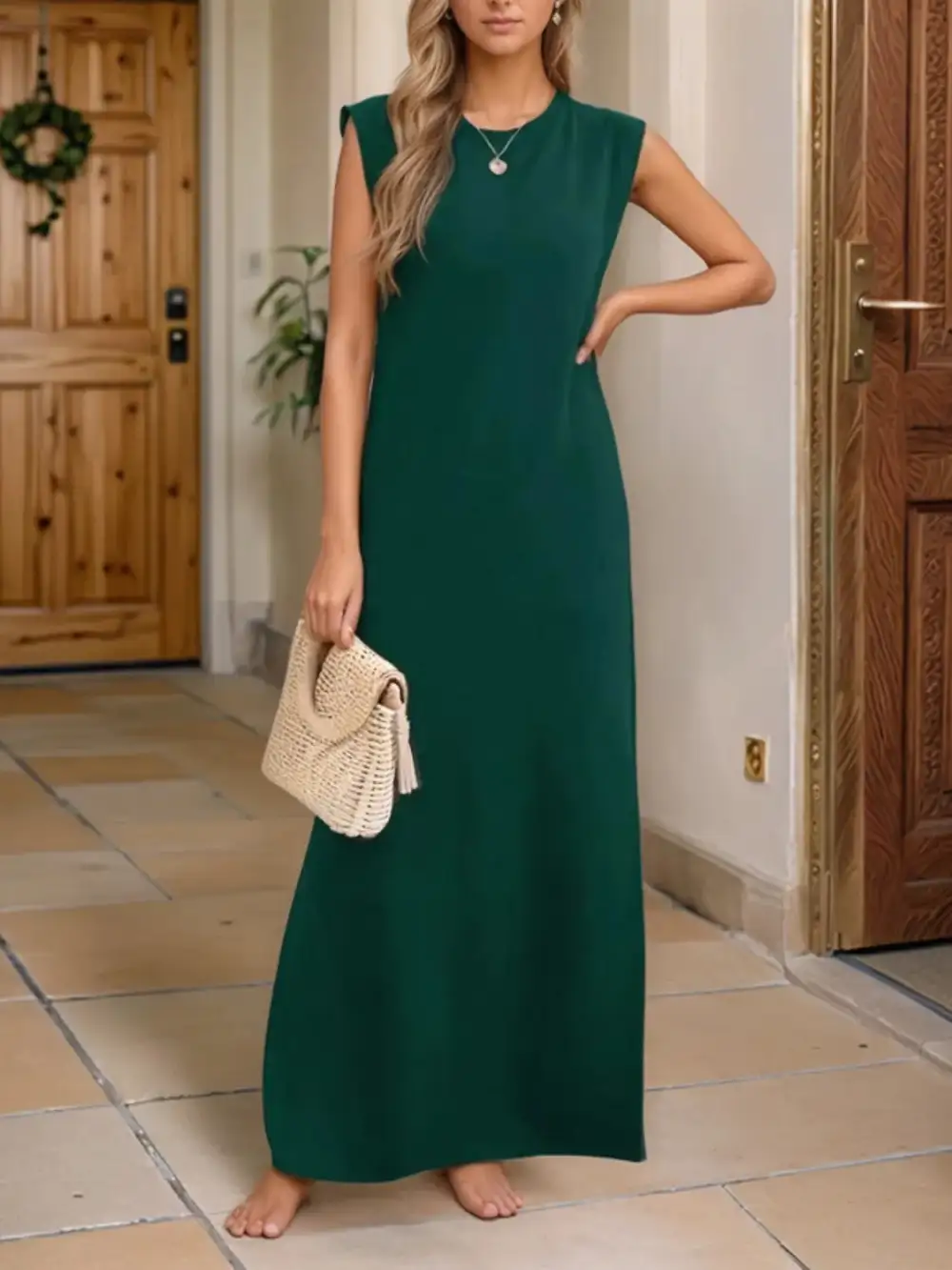 Tank Slit Round Maxi Dress