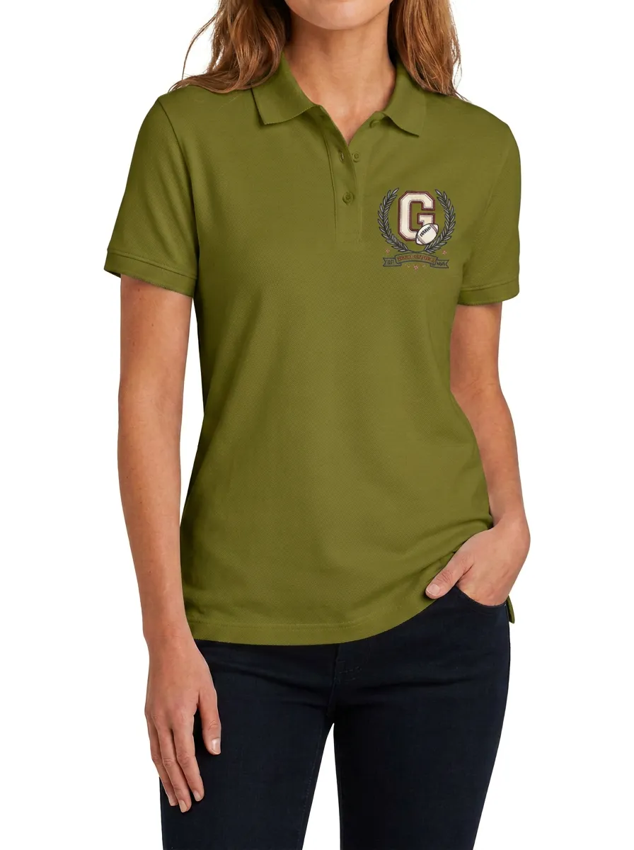 Football Fan Letter G Laurel Wreath Graphic Polo Shirt