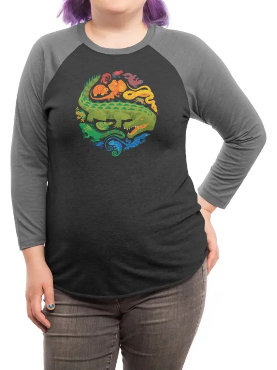 Casual Colorful Reptile Print T-Shirt