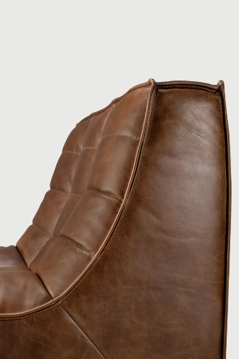 Structured Modular Leather Sofa