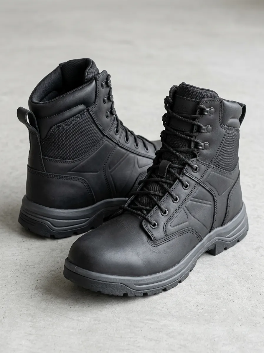 Unisex Classic Tactical Outdoor Leather Print Work Boots