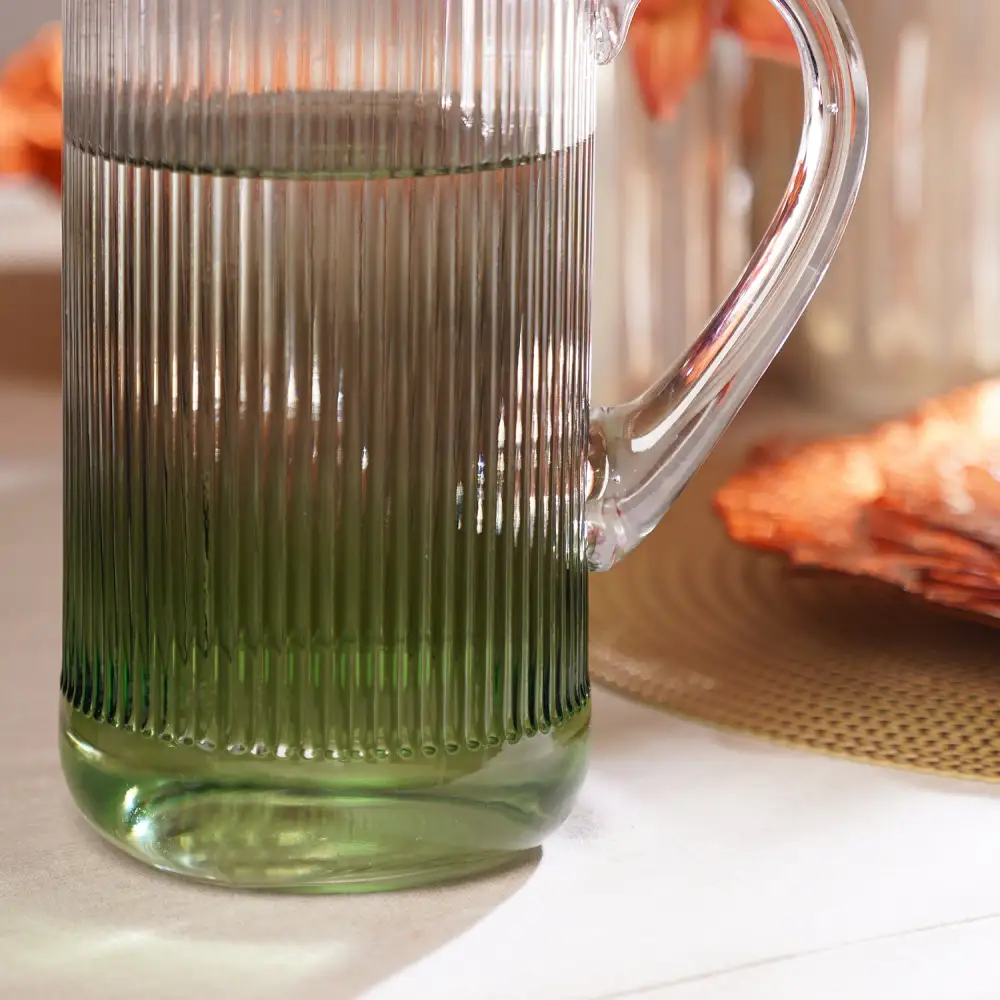 Ribbed Ombre Glass Jug