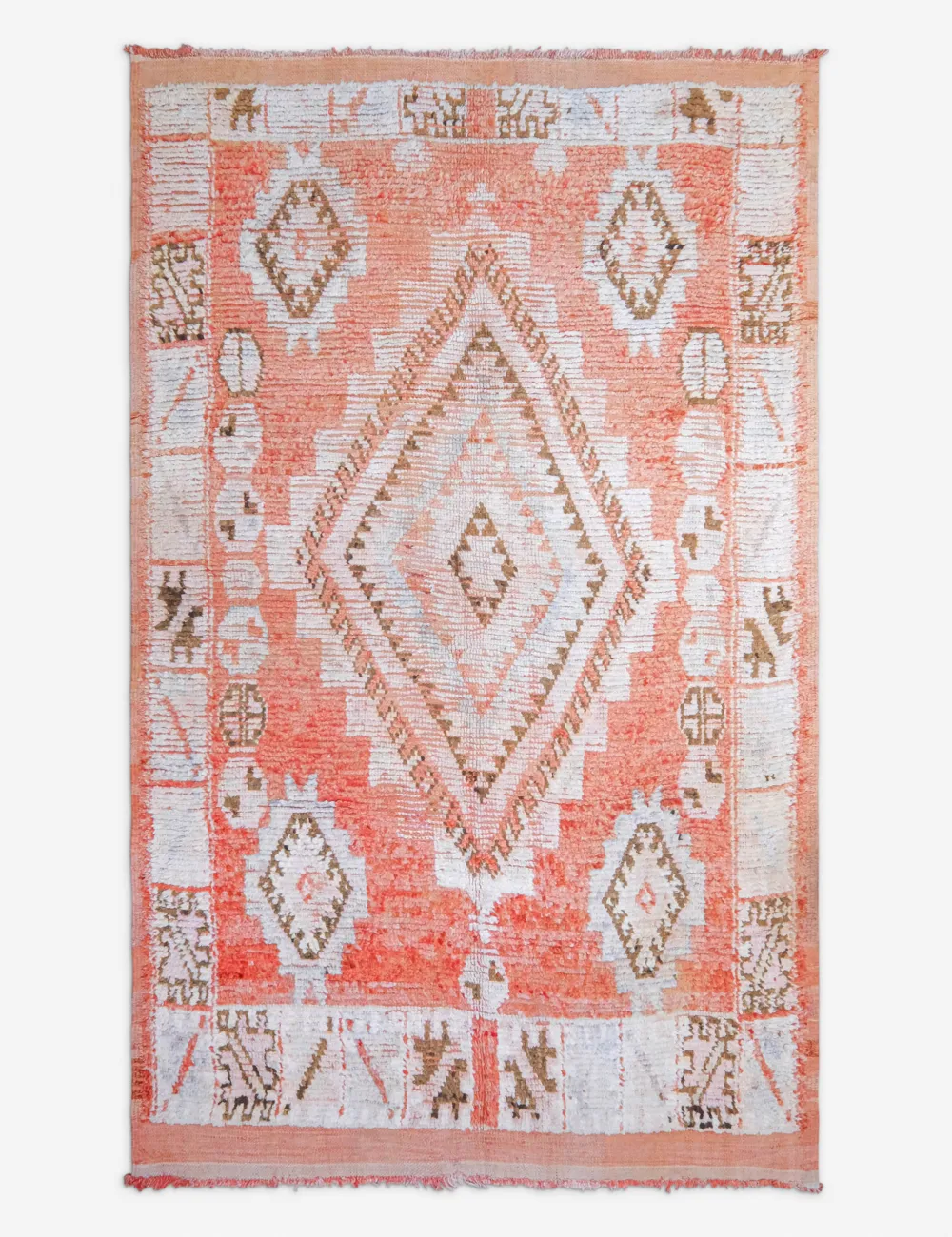 Striking Artisan Moroccan Inspired Hand Knotted Wool Area Rug