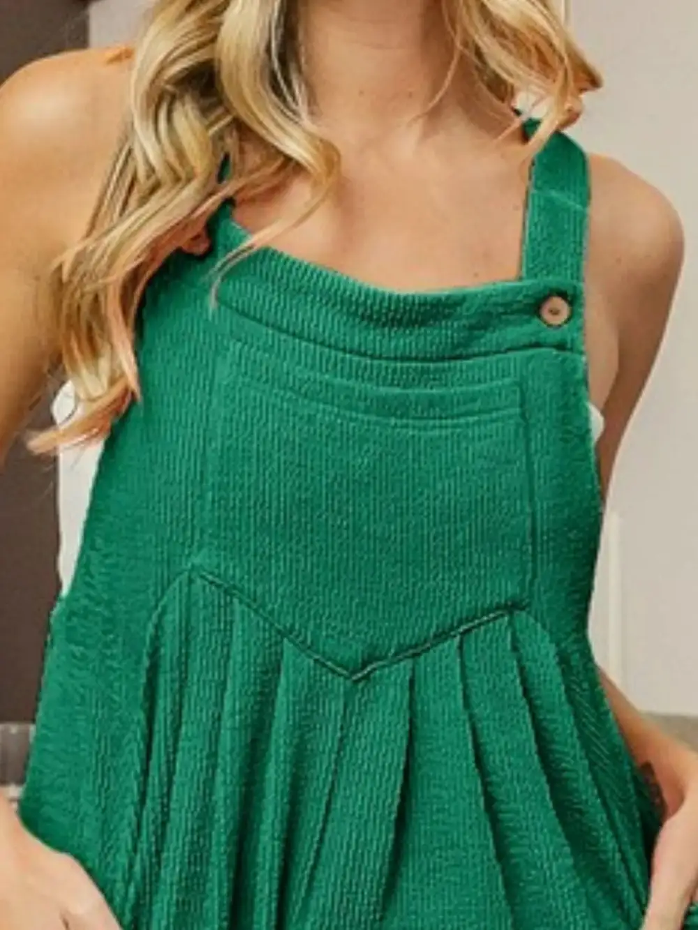 Crinkle Rib Textured Wide Leg Shortall Romper