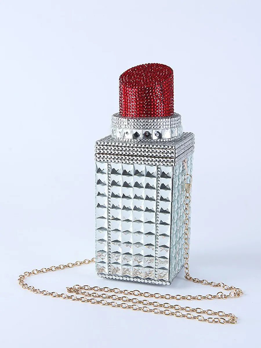 Flora Rhinestone-Embellished Lipstick-Shaped Bag