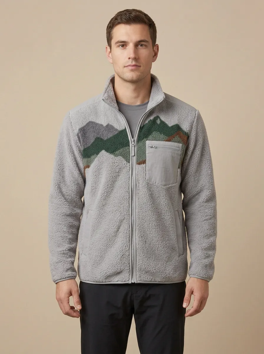 Nature Mountain Landscape Fleece Jacket