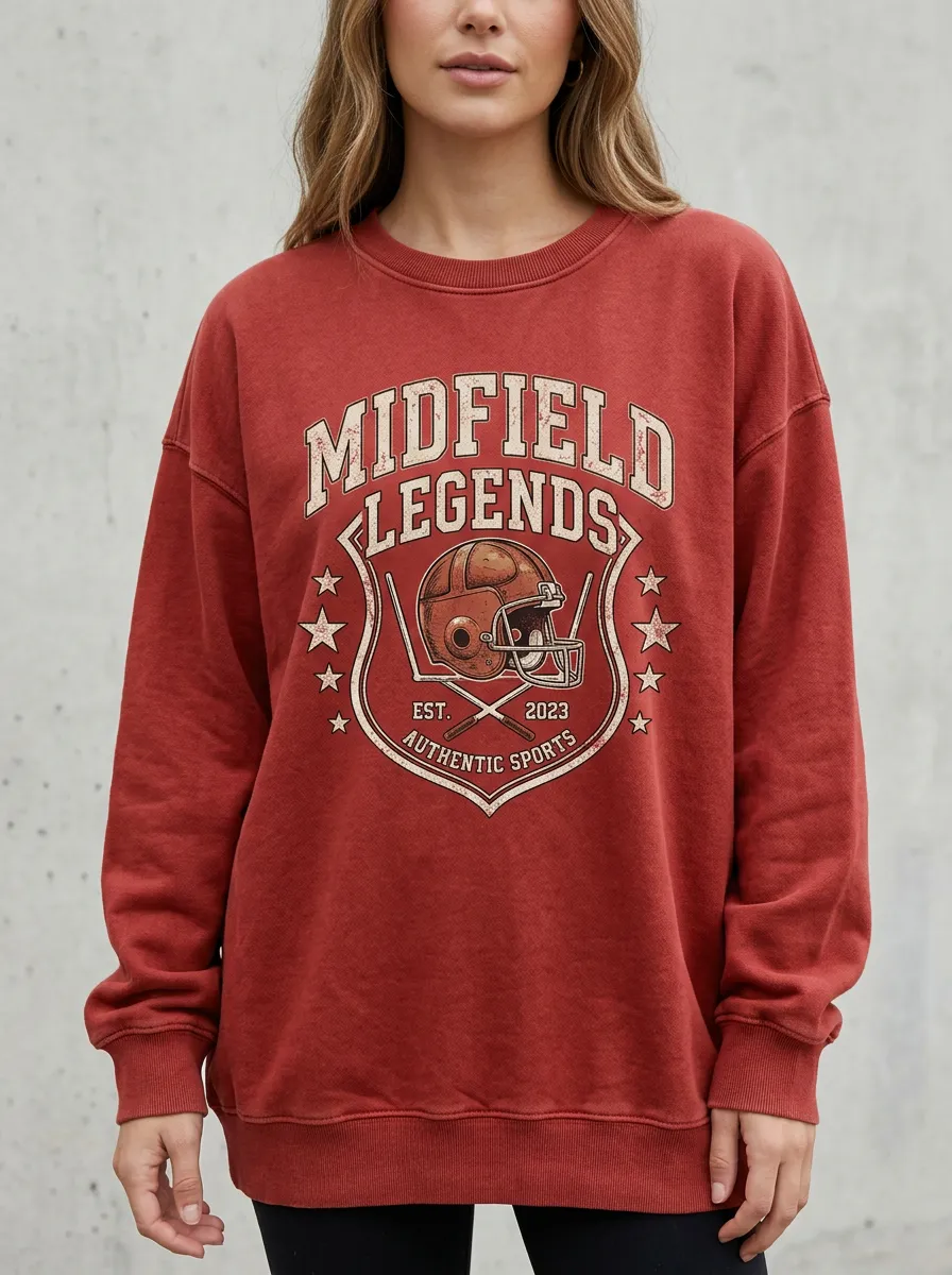 Unisex Football Lover Midfield Legends Helmet Printed Sweatshirt