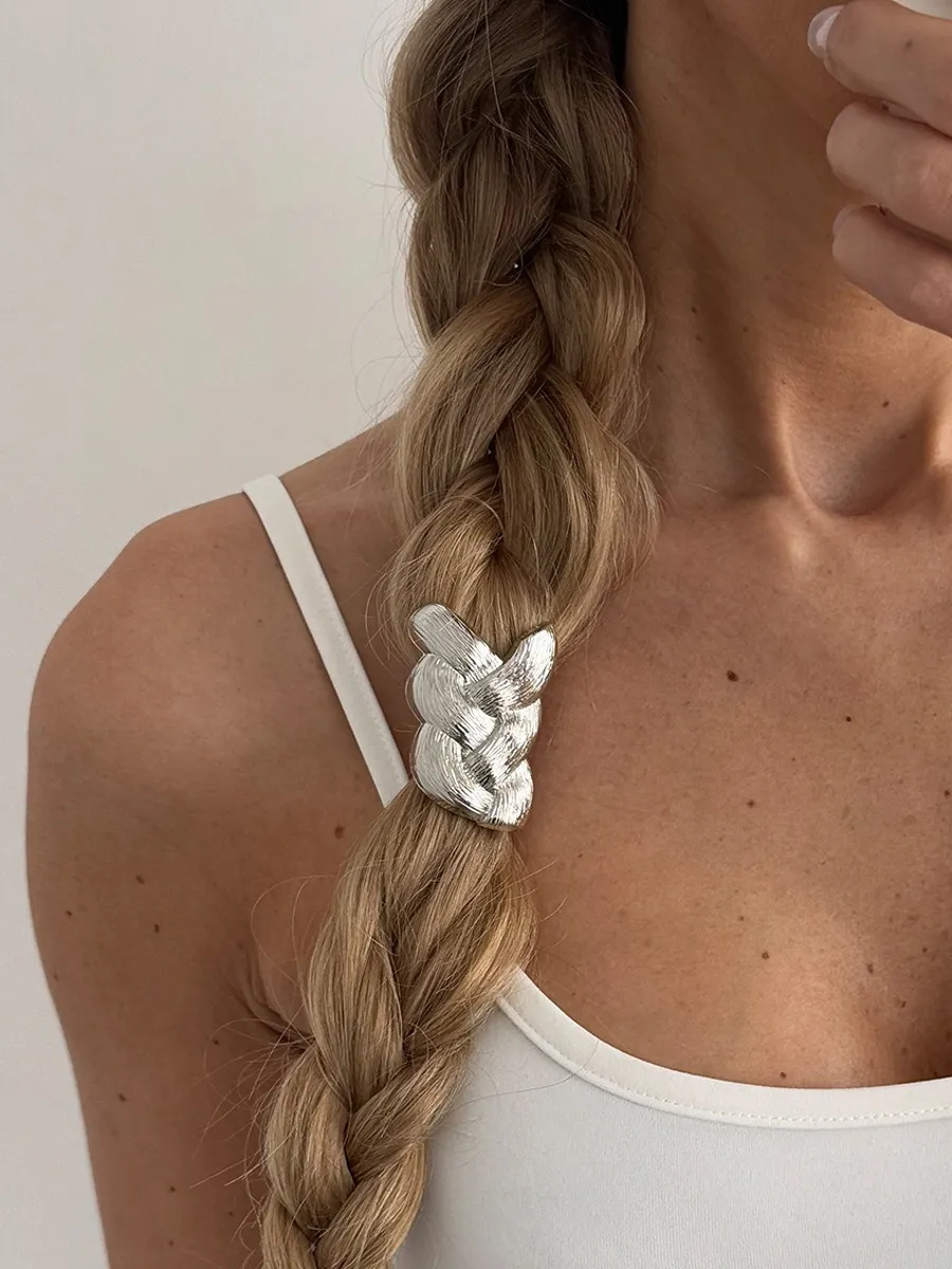 Elise Metal Braid-Shaped Hair Tie