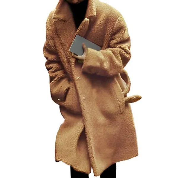 Buttoned Textured Button Coat