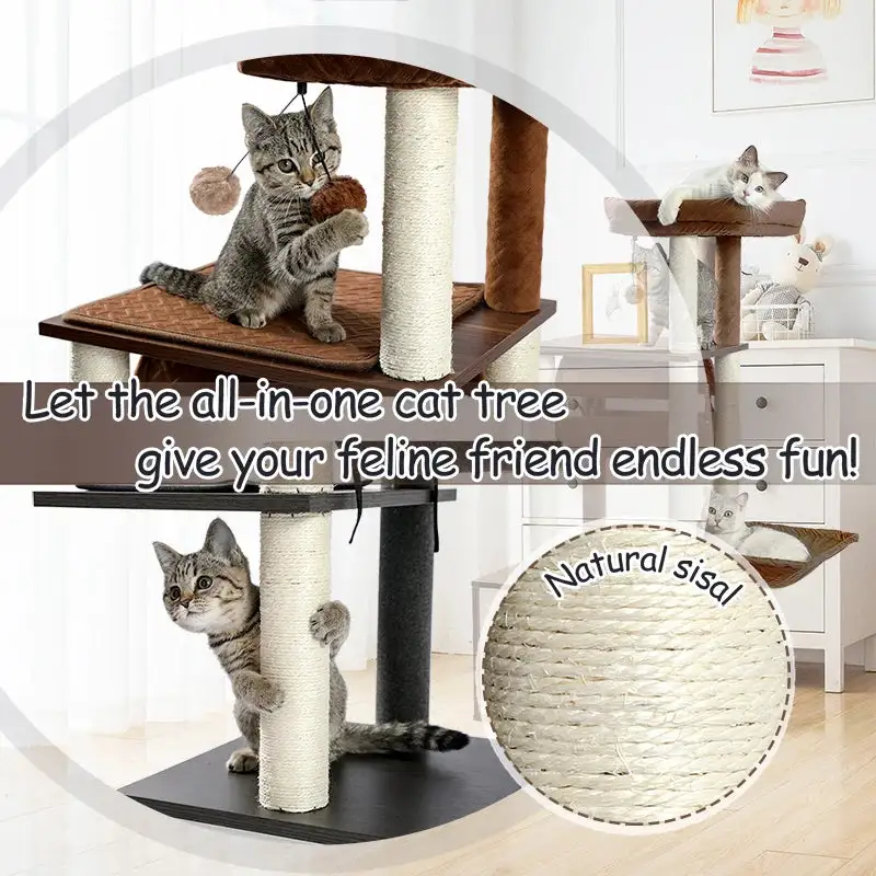 Comfortable Cat Climbing Tree Plush Frame