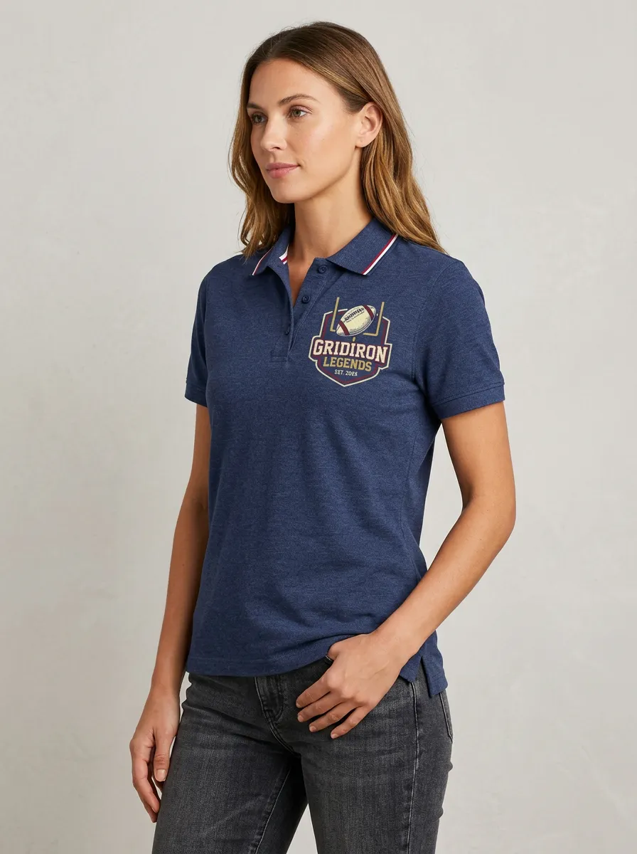 Women's American Football Gridiron Legends Printed Polo Shirt
