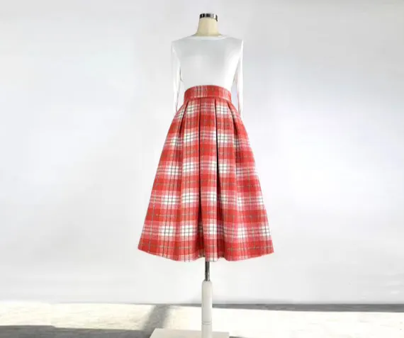 Plaid High Waist Skirt