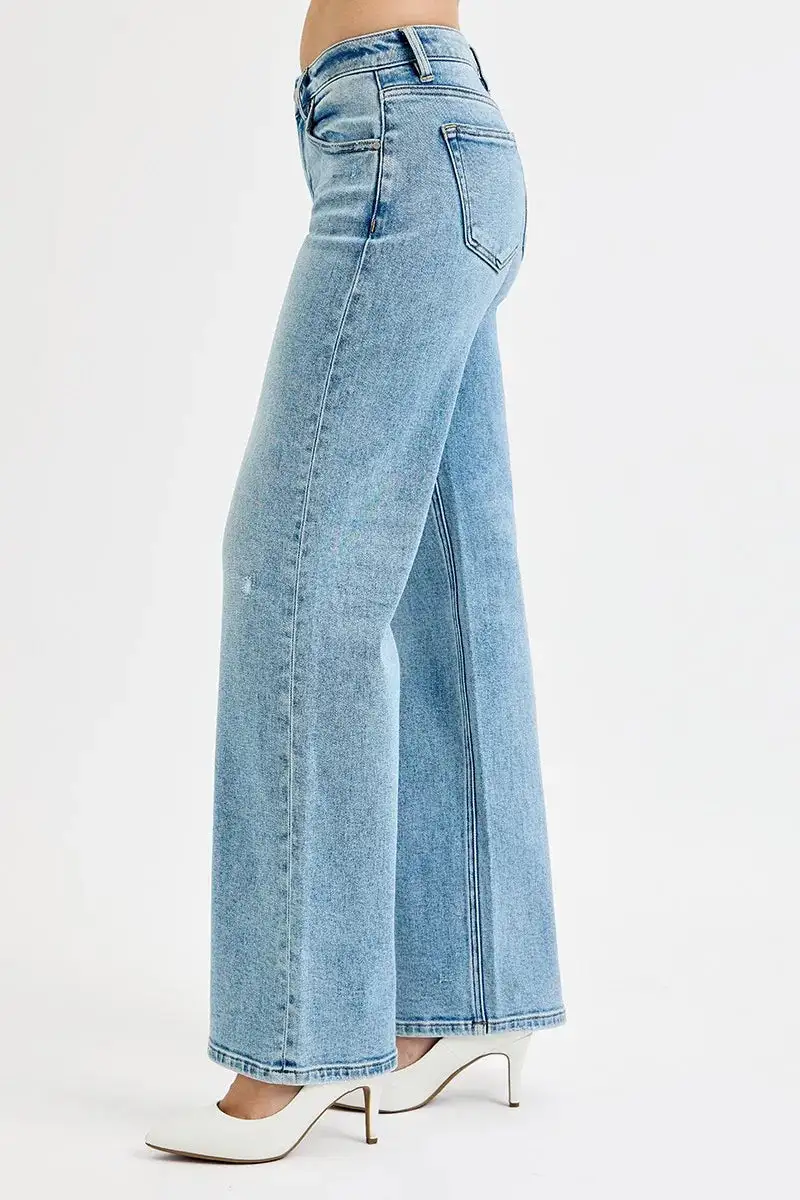 Low Rise Distressed Denim Jeans