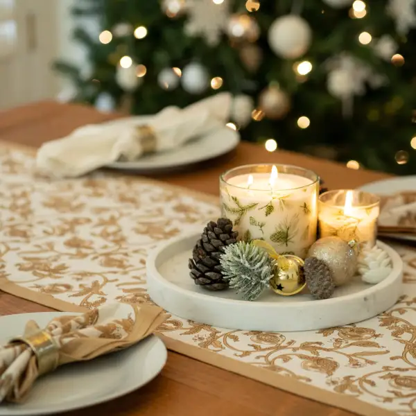 Tranquil Pomegranate Vine Table Runner