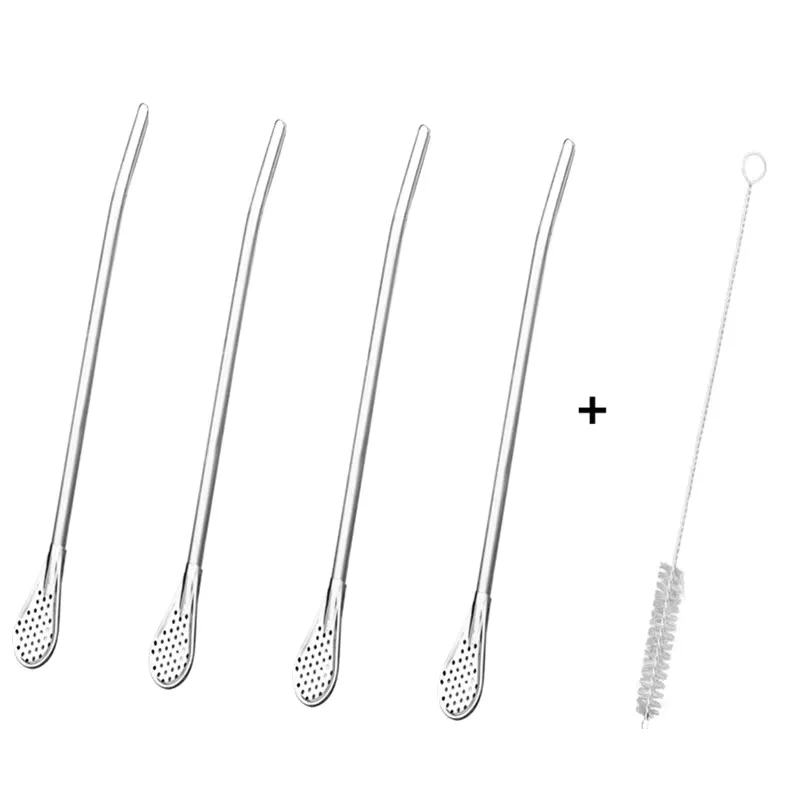 Stainless Steel Drinking Straw Spoon Tea