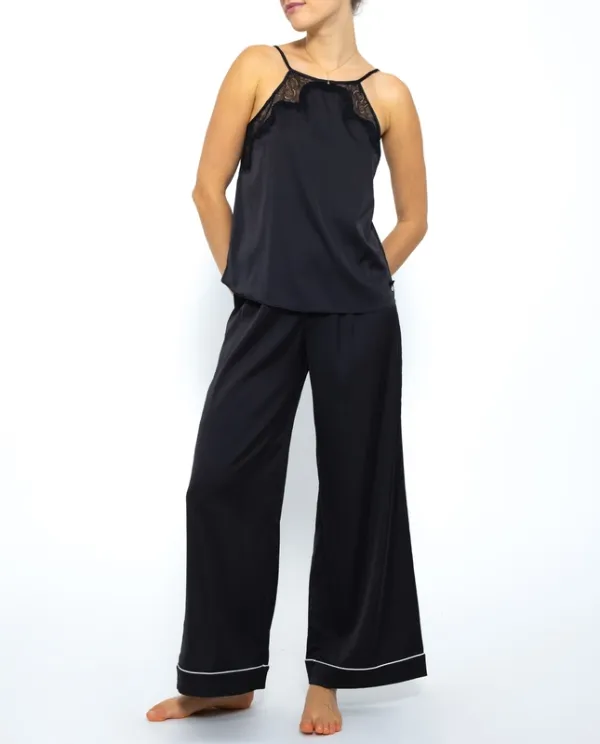 Black Satin Everyday Pants