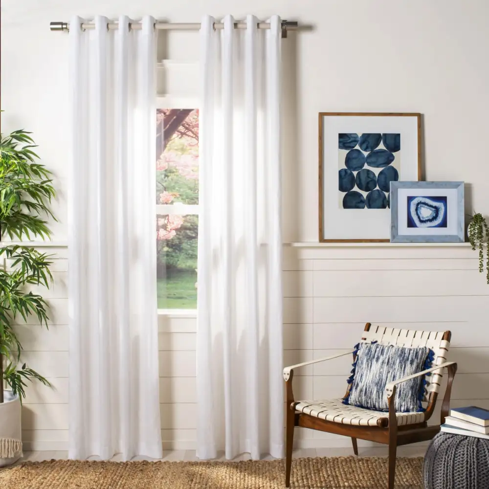 Sheer Cotton Grommet Curtain Panel