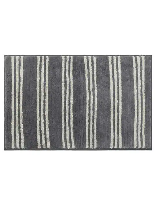 Tufted Striped Cotton Bathroom Mat