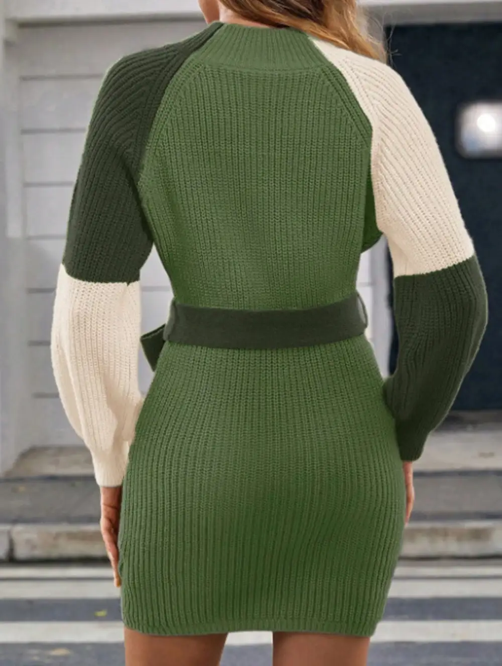 Patchwork Slim Waist Loose Mini Dress
