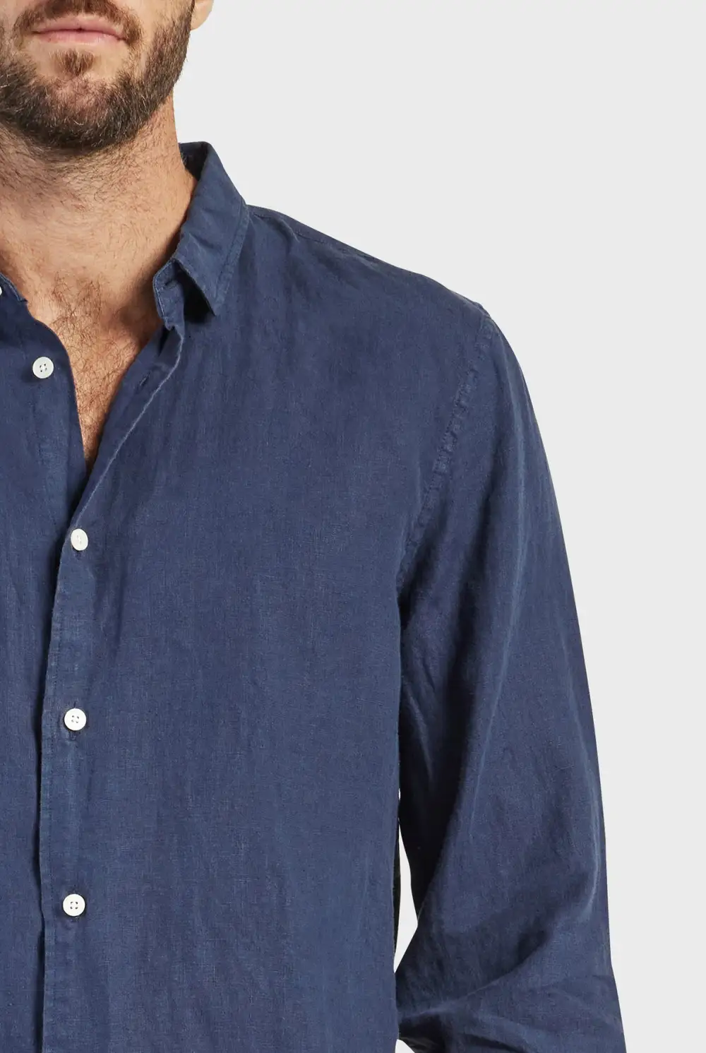 Mick Linen Shirt-Navy