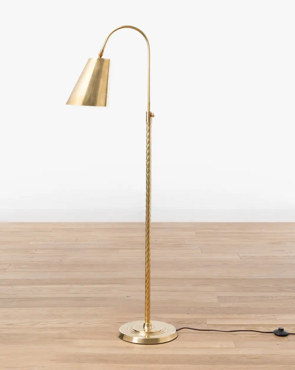 Tapered-Shade Wrapped-Detail Floor Lamp