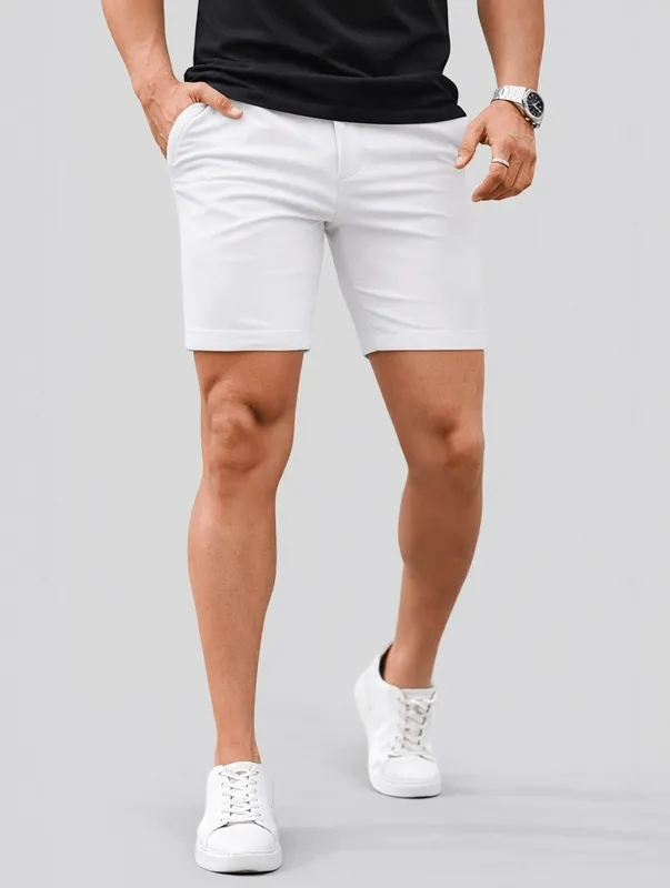 White Relaxed Fit Shorts