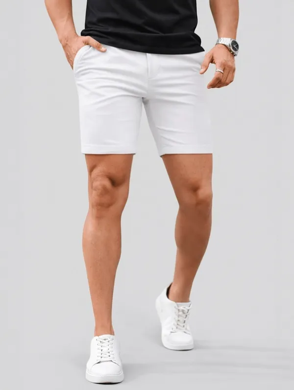 White Relaxed Fit Shorts