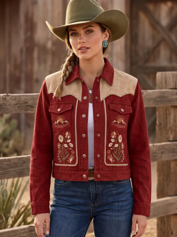 Canyon Mountain Floral Western Classic Women's Western Jacket