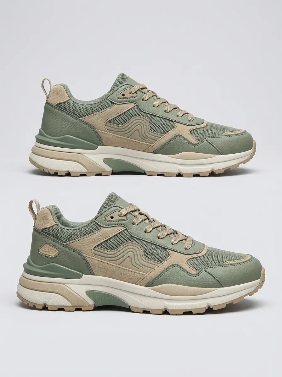 Unisex Everyday Wavy Pattern Print Sneakers