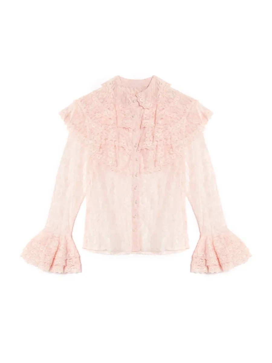 Lace Ruffle Blouse