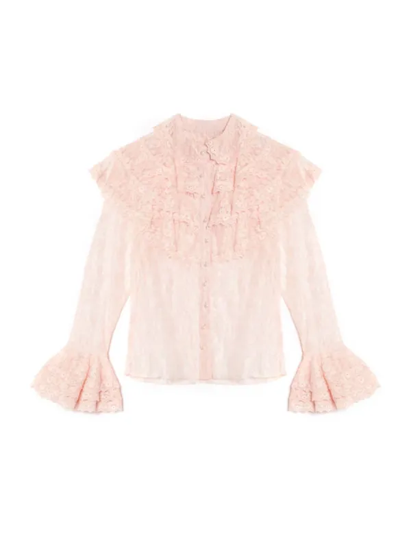 Lace Ruffle Blouse