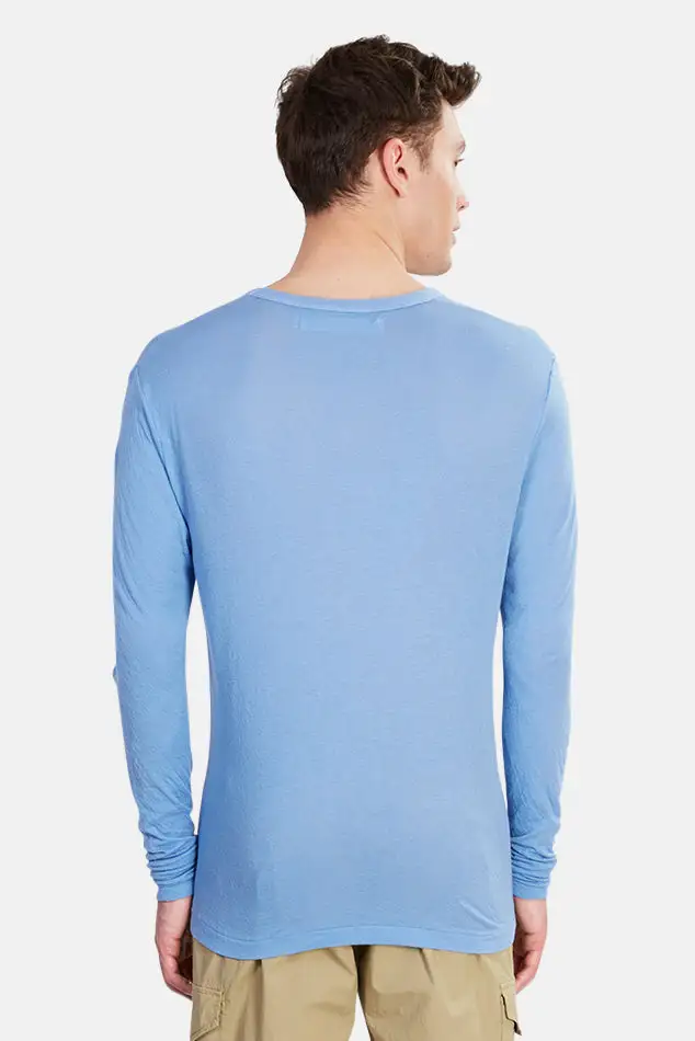 Long Sleeve Cotton Leather T-Shirt