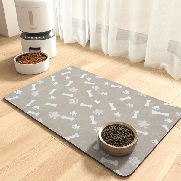 Paw & Bone Motifs Pet Feeding Mat