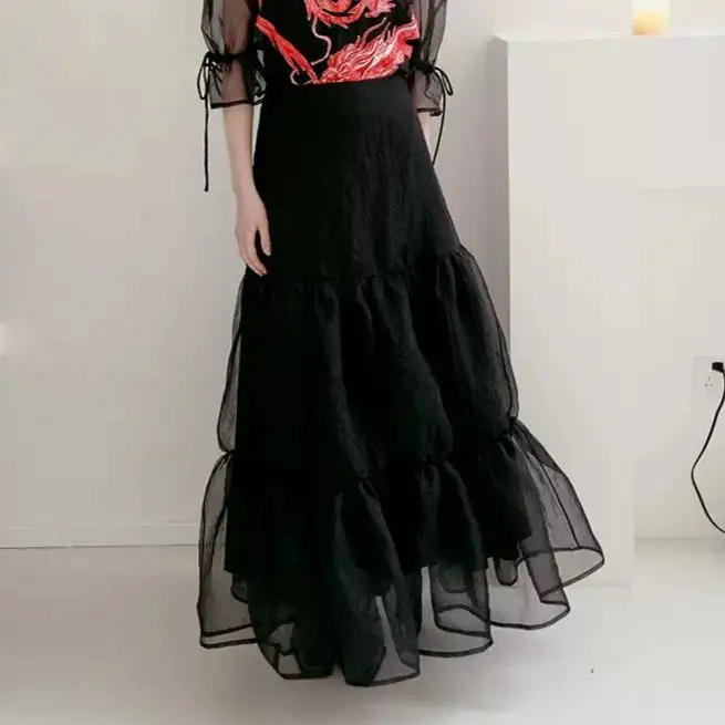 Chic Street Maxi Polyester Skirt
