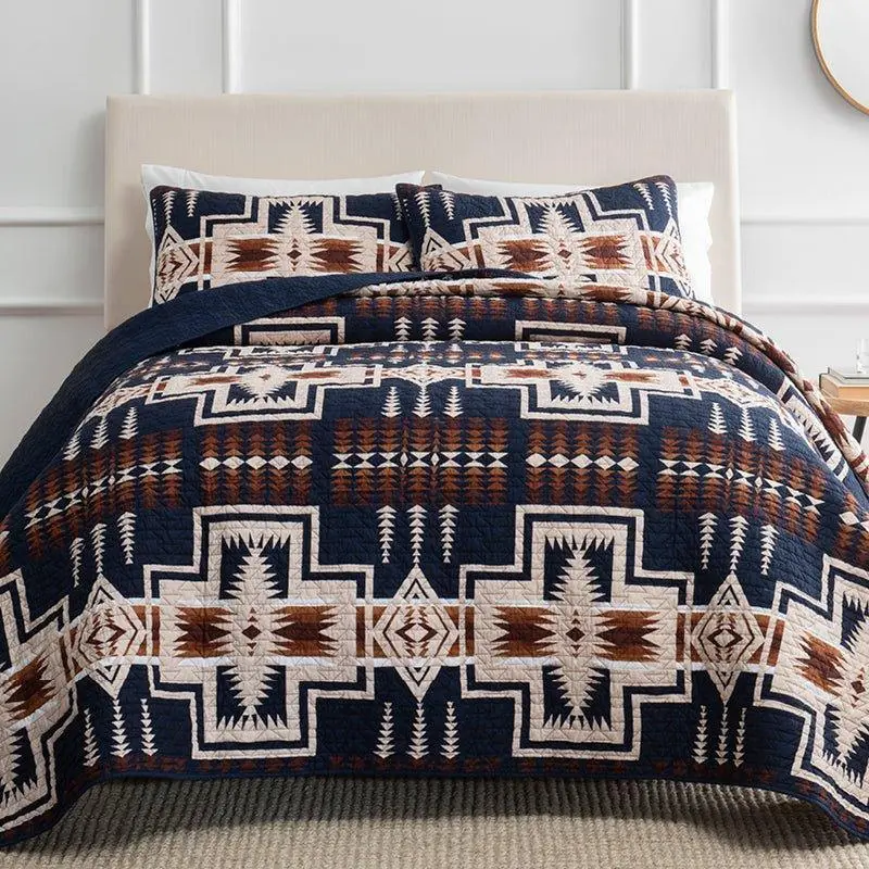 Relaxed Quilted Geometric Quilt Set