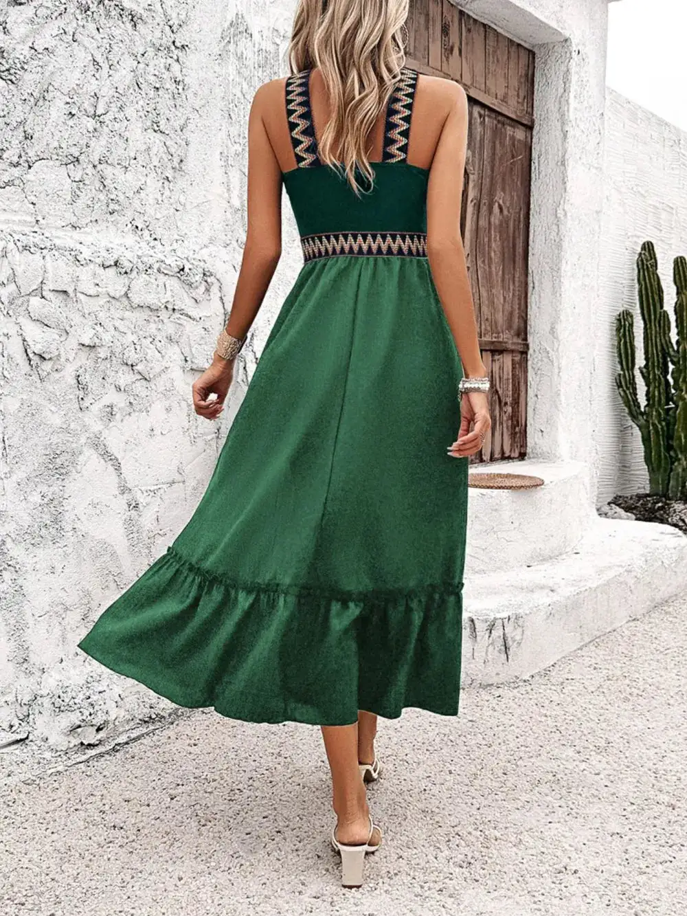 Everyday Ruffle Trim Midi Dress