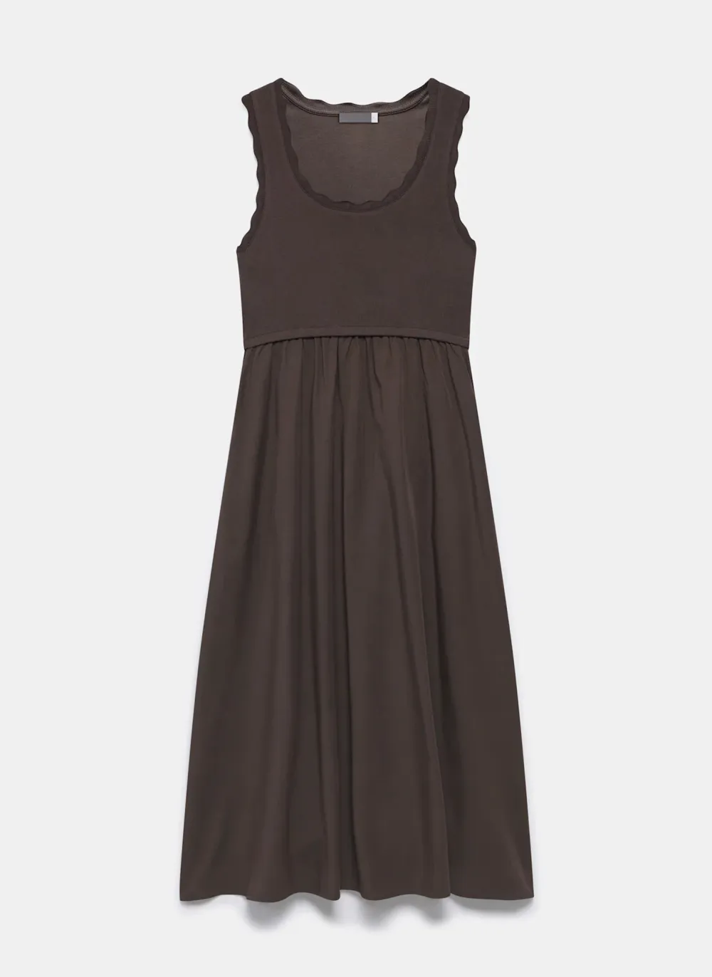 Casual Style Scallop Midi Dress