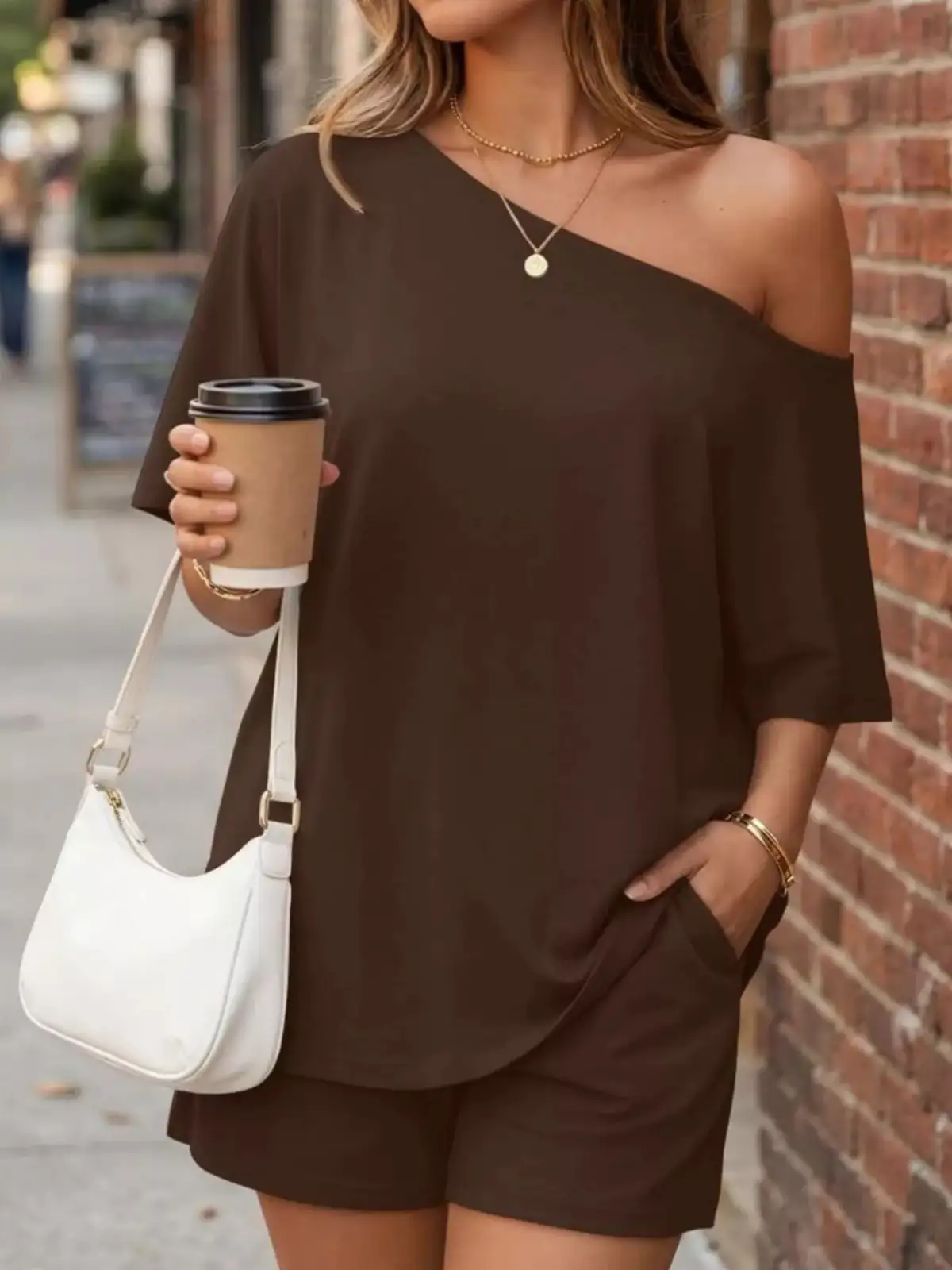 Polished Relaxed Everyday Top and Shorts Matching Set