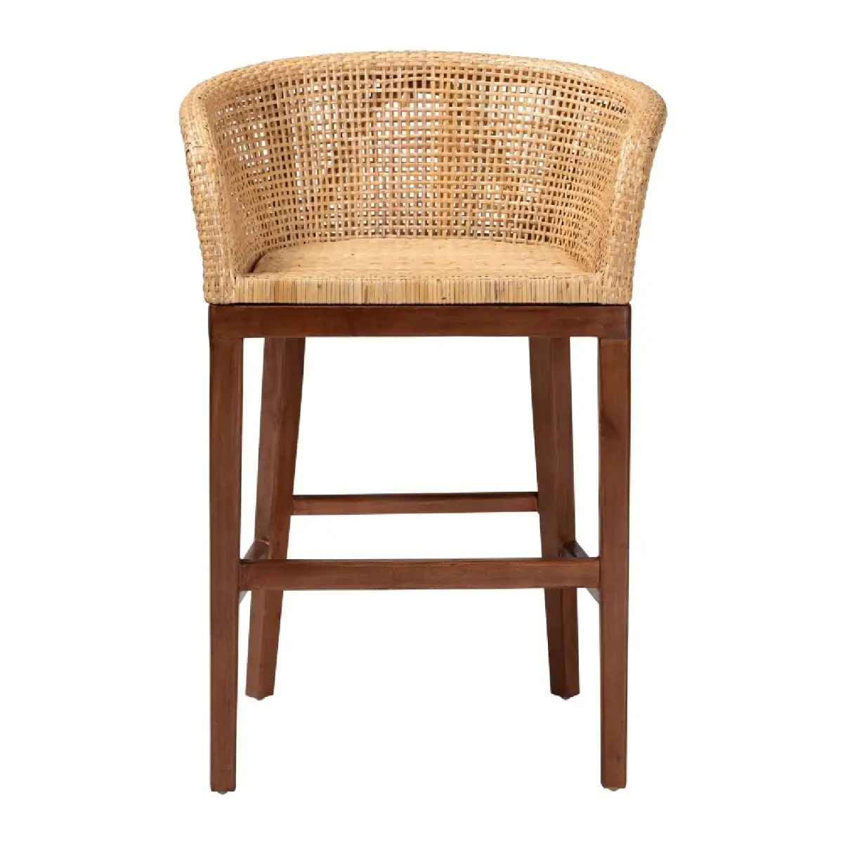 Curved Rattan Counter Stool