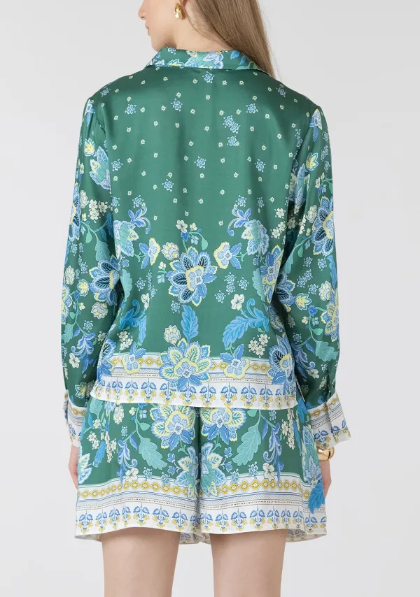 Button Front Polyester Blouse