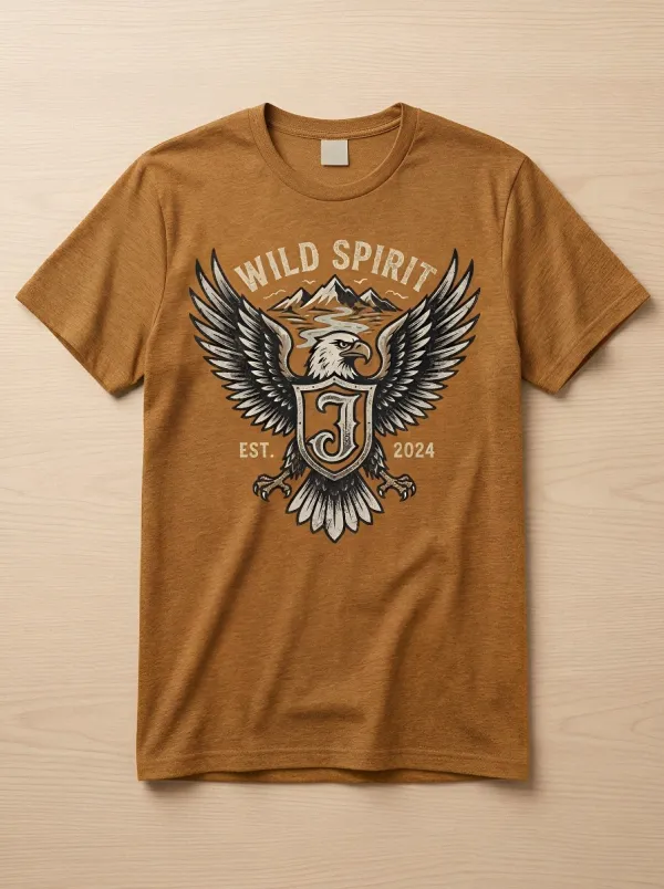 Men's Eagle Vintage Inspired Shield Graphic T-Shirt