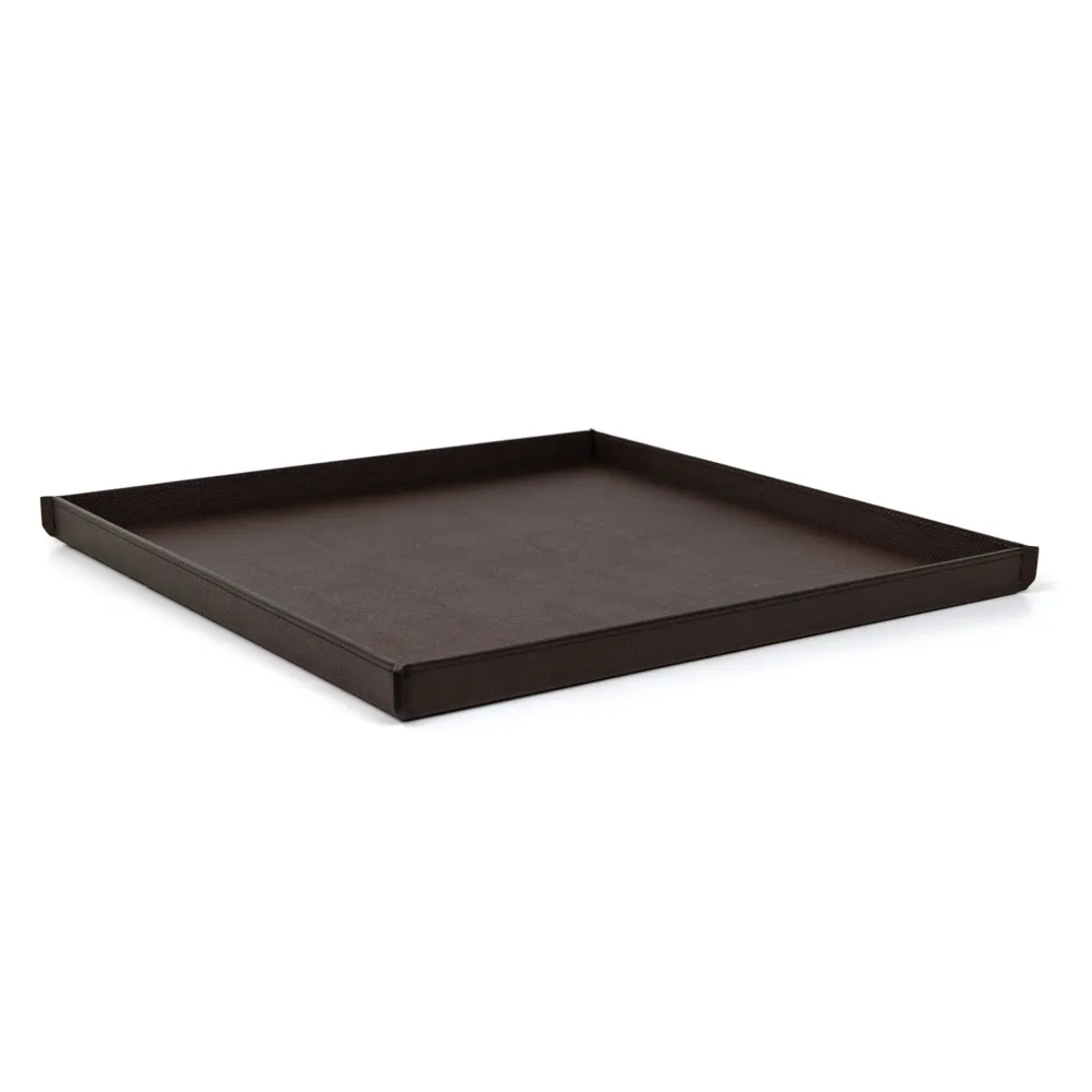 Sculptural Square Leather Tray