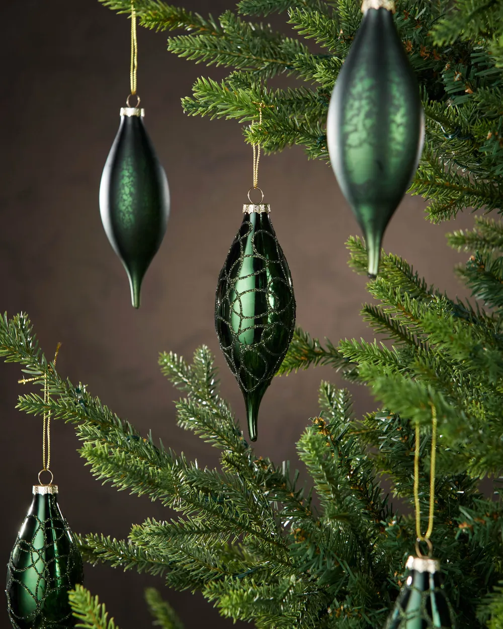 Glass Teardrop Bauble Set