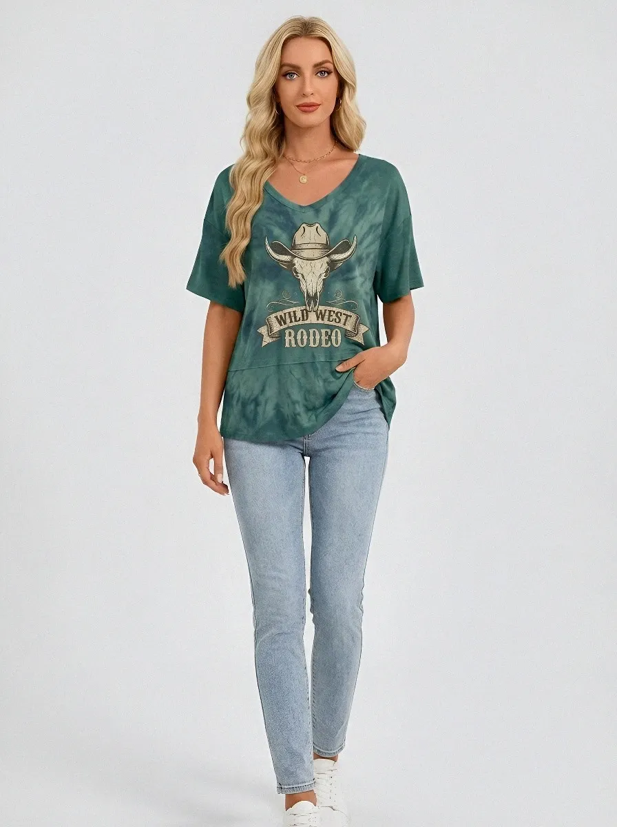 Women's Nature Lover Grow Wild Botanical Fern Printed T-shirt