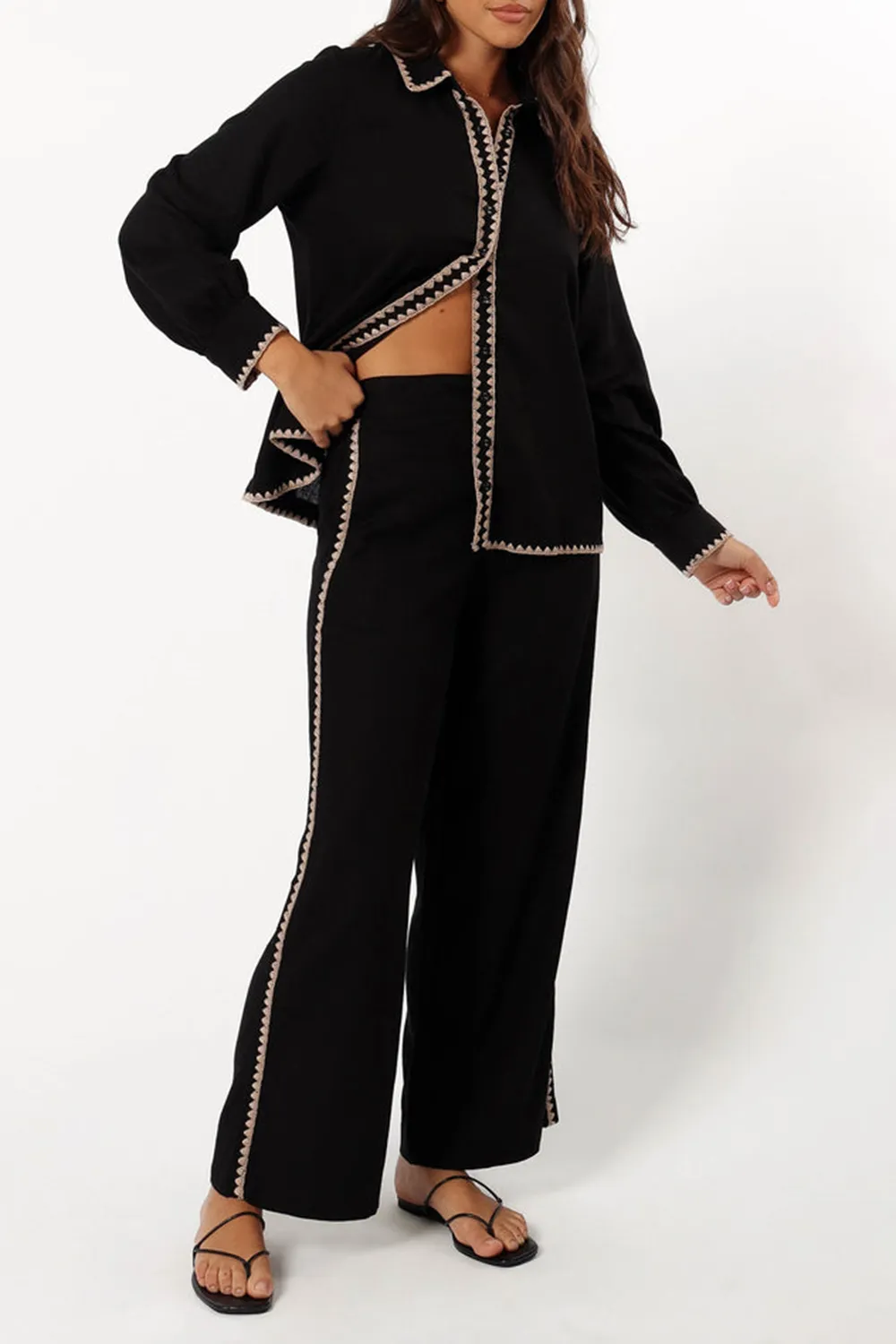 BLACK LACE PANTS