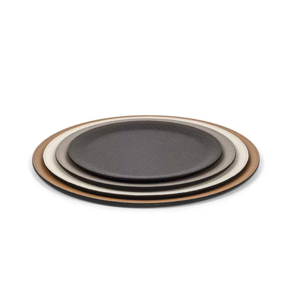 Round Calf Leather Tray